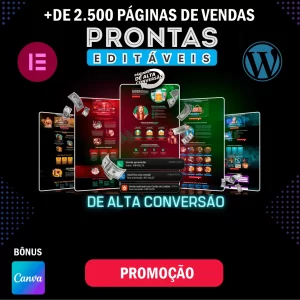 + De 2500 páginas de vendas Para elementor