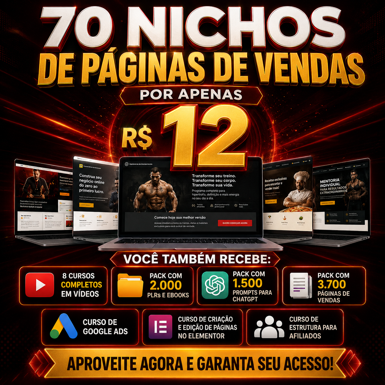 70 Nichos de páginas de vendas